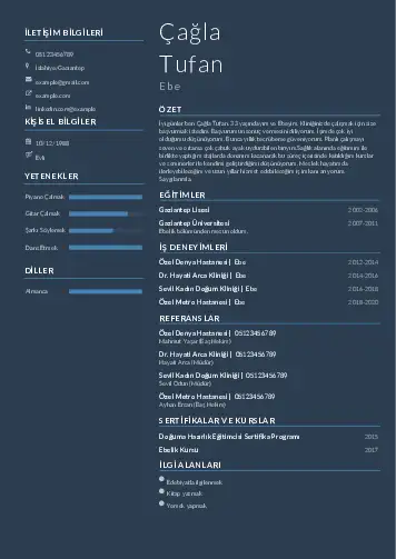 Ebe Cv Örnekleri cv indir